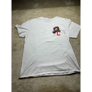 Chucky Good Guys Horror Movie Graphic T-Shirt Mens XL White Short Sleeve Freeze